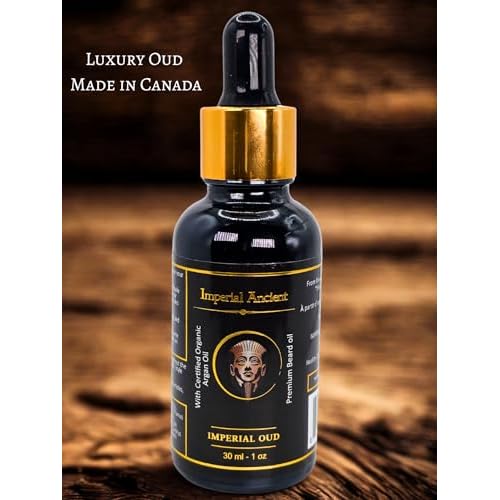 Imperial Oud Beard Oil for Men ? Premium Grooming Oil with Argan, Jojoba & Almond ? Softens Beard, Non-Greasy, Deeply Nourishing ? Luxurious Oud Scent ? 30ml ? Made in Canada