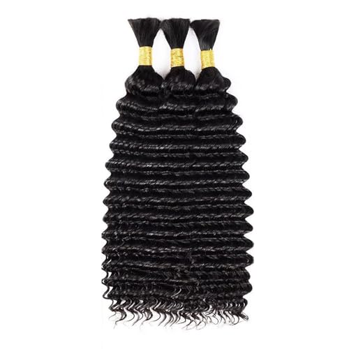 Human Braiding Hair 26 26 26 Inch 3 Bundle 150g Deep Wave Bulk Human Hair for Braiding No Weft Curly for Boho Braids Wet and Wavy Braiding Hair