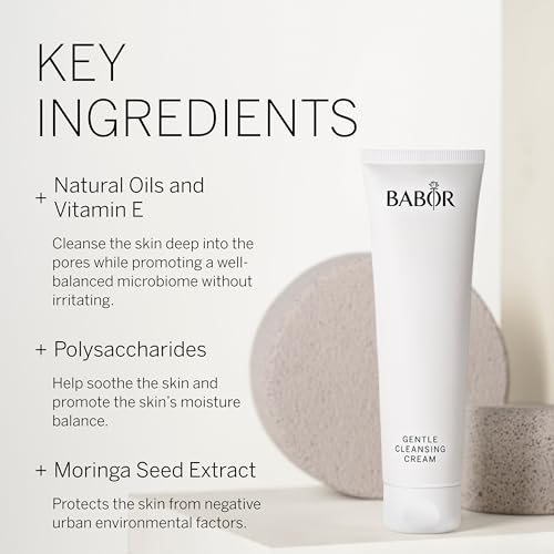 BABOR Gentle Cleansing Cream for Dry and Sensitive Skin, Especially Mild, Skin-friendly and Creamy Cleansing Lotion, Vegan Formula, Gentle Cleansing Milk, 1 x 200 ml