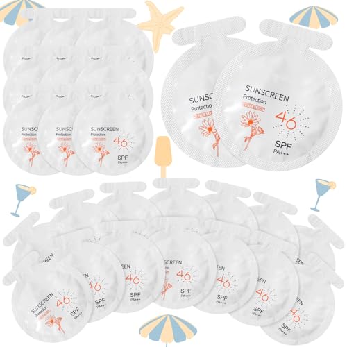 150 Pcs Sunscreen Bulk Mini Travel Size Sunscreen Packets SPF 46+ Summer Party Gifts for Women Girl