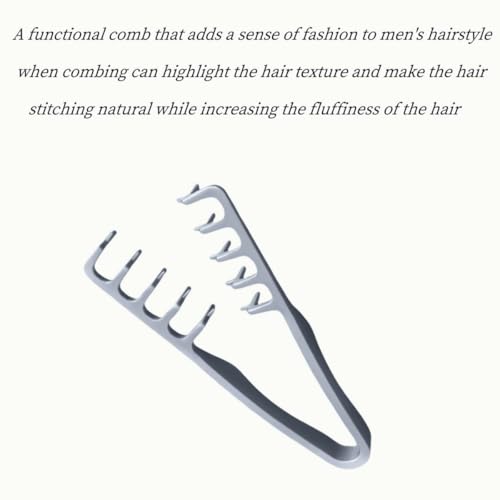 Voluminous wide-toothed hair comb Travel folding design Wide fine-toothed dual-purpose set Men's fluffy texture, ABS plastic with textured grip