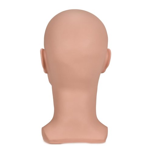 BLTYXT PVC Male Mannequin Head Professional Training Head Bald Manikin Head with Shoulder for Display Headphone Game Console Hats Wigs Jewellery Glasses Facemask Caps Model Head