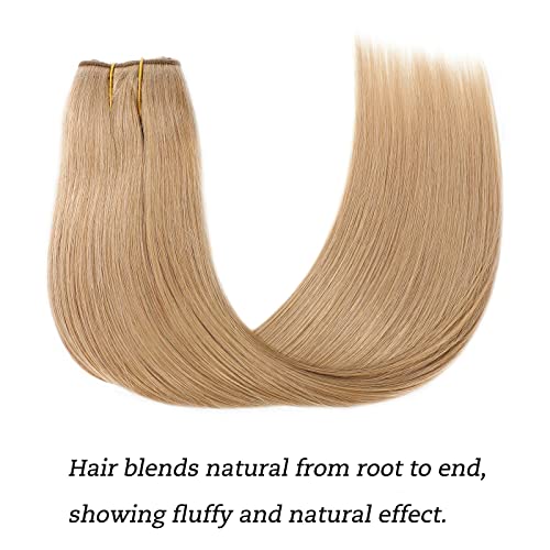 Tinashe Wire Hair Extensions Real Human Hair Straight Hair Extensions 18inch 90g Dark Blonde Invisible Wire Fish Line Hair Extensions Straight Human Hair Extensions