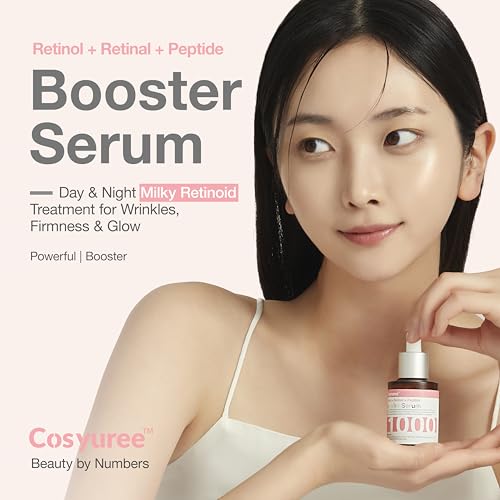 Retinol + Retinal + Peptide Booster Serum ? 1,000ppm Retinol, 100 ppm Retinal, Anti-Aging Face Serum with Peptides, Hyaluronic Acid, Niacinamide & Collagen, Fragrance-Free, 30ml (1.01 fl oz)