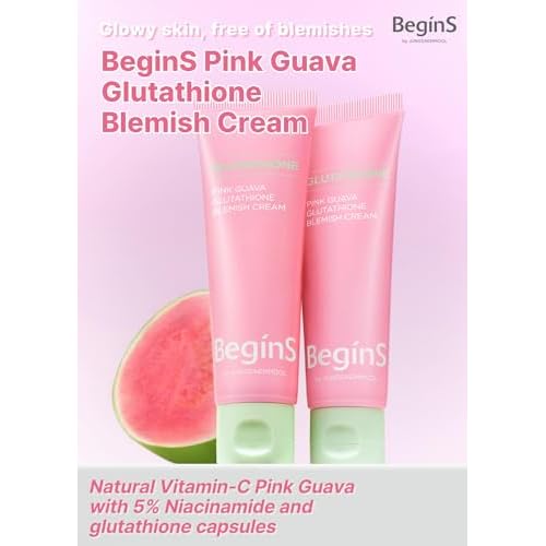 Pink Guava Glutathione Blemish Cream 1.7 Fl Oz, Facial Moisturizer with 99% Pure Glutathione, Niacinamide and Vitamin C, Lightweight Hydration, Korean Skincare for Daily Use