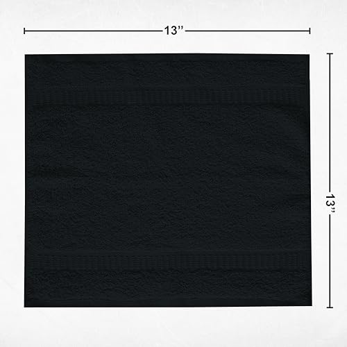 GOLD TEXTILES 100% Cotton Washcloth - 12 Pack | 13x13 inches | Grey - Ultra Soft, Highly Absorbent, Long Lasting and Quick Drying - Hotel & Spa Collection Cool Feel Fingertip Towels (12, Grey)