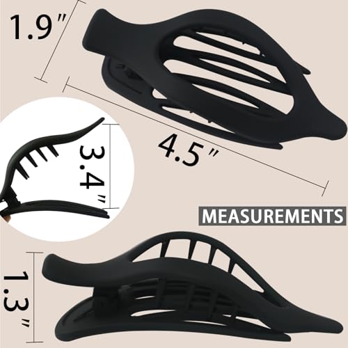 6 Pack Flat Hair Claw Clips for Women Duck Billed French Lay Down Hair Barrettes Accessories 100% Polycarbonate Matte Neutral Color