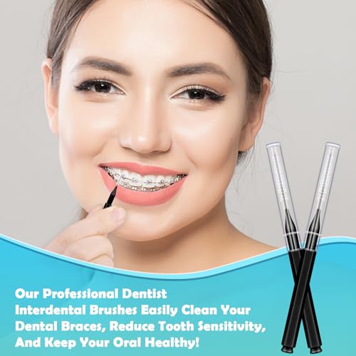 Modacraft 120Pcs Interdental Brushes, Deep Cleaning Braces Flossers for Braces Orthodontic with Soft Bristles 360¡Æ Bendable Floss Heads Dental Brushes Between Teeth Gum Braces Oral Cleaning Tool Kit