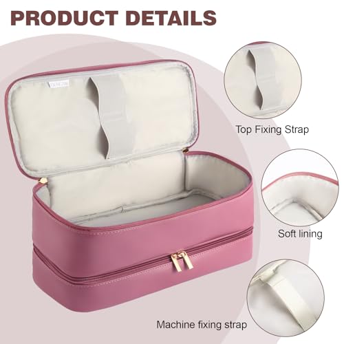 Double Layer Travel Case for Shark Flex Fusion/Glam Ceramic, Flexfusion Storage Bag for HD641S HD641 HD642 HD642S, Carrying Case Compatible with Dyson Airwrap Shark Flexstyle (deep Purple)