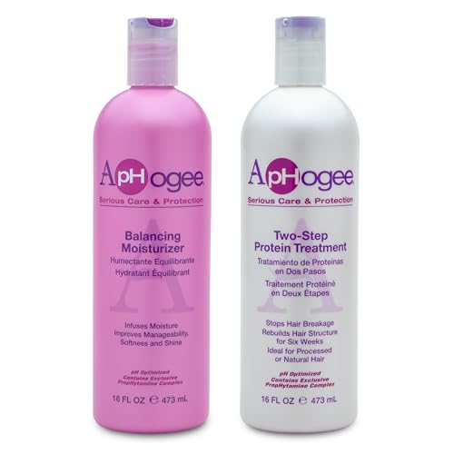 Aphogee Hair Care Double Bundle ? Two-Step Protein Treatment (16 fl oz) & Balancing Moisturizer (16 fl oz)