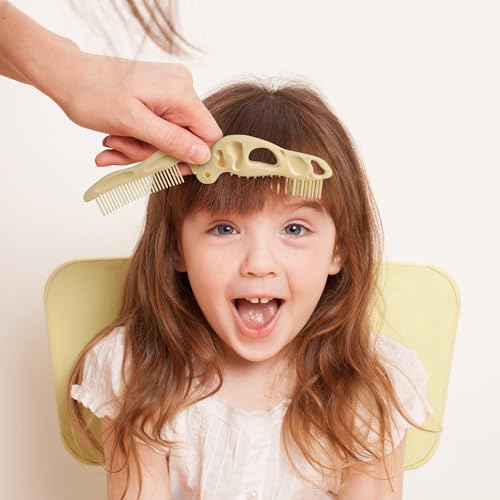 Genuine Fred BONEHEAD Folding Brush and Comb, Fun Dinosaur Design, Hair Care Tool and Detangling Comb, Convenient for Travel and Diaper Bags, Fun Gift or Stocking Stuffer