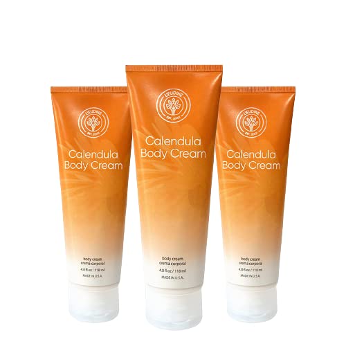 L¡¯EUDINE Calendula Cream ? Pack of 3-4fl oz Calendula Body Cream for Acne, Wrinkles, Fine Lines, Scars ? Calming and Soothing Repair Cream ? Natural Calendula Extract with Vitamin E, Echinacea