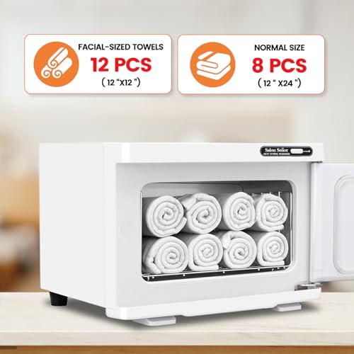 Hot Towel Warmer Cabinet 8L Towel Caddy for use in Facial Spas Salons and Home Use with Essential Oil Spot White