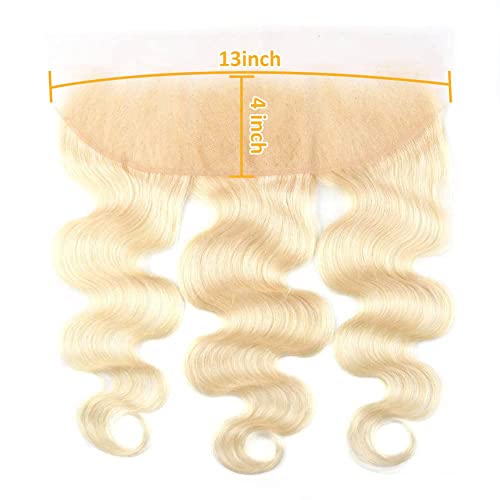 613 Frontal 13x4 Transparent HD Lace Frontal Closure Ear To Ear Body Wave Blonde 12A 100% Russian Platinum Blonde Virgin Remy Human Hair for Women #613 16 Inch