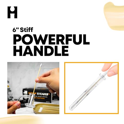 TerpTitans ? Pro Tactical ? Bamboo 6-inch Cotton Swabs, 2-Pack ? XL Barrel Tip For Max Absorption and Fine Point Tips For Tight Spaces
