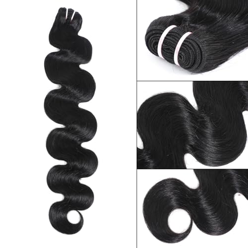 15A Raw Indian Human Hair Bundles Body Wave Bundles Human Hair,Triple Lifespan Virgin Remy Hair,No Tangle Shedding,Keep Texture Silky Soft After Multiple Washes (1 Bundle Natural Black, 30 inch)