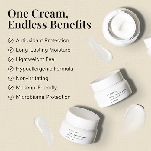 Truffle Facial Cream ? Hydrating White Truffle Skincare with Hyaluronic Acid & Niacinamide, Lightweight, Hypoallergenic, Fragrance-Free, 50ml for All Skin Types