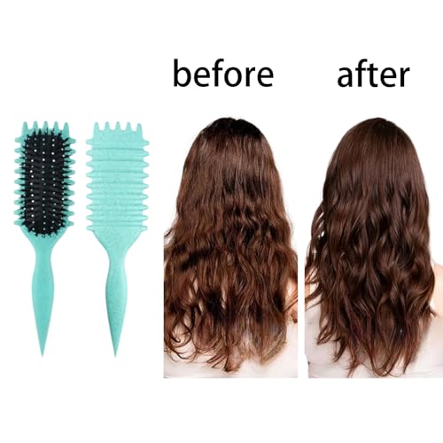 Green 1 PS, Curly Hair Brush and Styling Brush for women and men, fitting all hair style.
