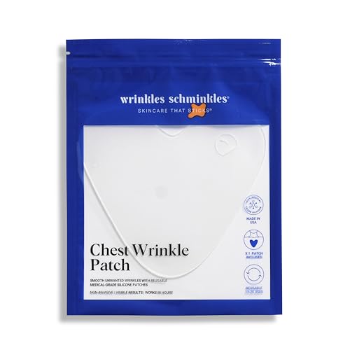 Wrinkles Schminkles Chest Wrinkle Patch - Reusable Silicone Smoothing Pads for Cleavage & Body, Reduce Wrinkles & Stretch Marks, Sensitive Formulated, Secret to Radiant Skin (1 Pack)