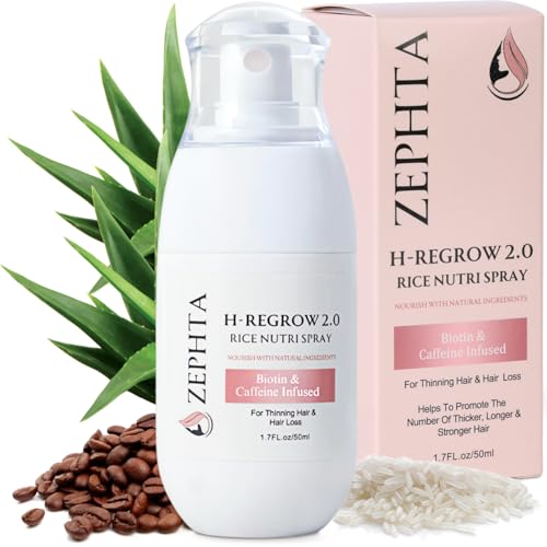 H-Regrow Hair Growth Spray ? With Rice Water, Biotin, Aloe Vera, Caffeine, and Ginger ? Hair Growth Product for Men and Women ? For Thinning Scalp