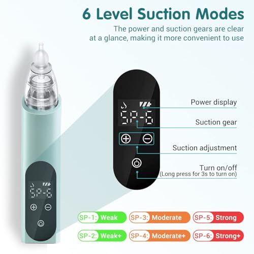 Ear Wax Vacuum Removal Tool, 6 Gear Strong Suction Electric Ear Cleaner Ear Vacuum Wax Remover, USB Charge Ear Wax Suction Removal Kit, Reusable Ear Suction Vacuum Device for Adults and Kids (Blue)