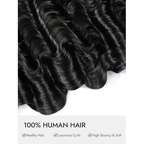 Wiggins Burmese Curly Bundles Human Hair 16 18 20 Deep Curly Human Hair 3 Bundles Water Wave Unprocessed Weft Extensions For Black Women Natural Black