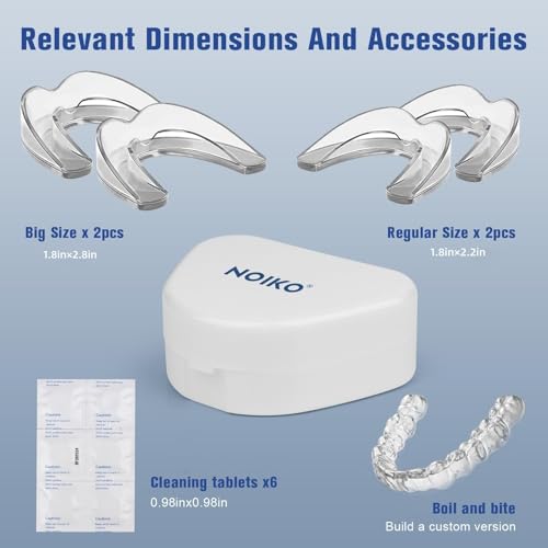 Mouth Guard for Grinding Teeth at Night, Mouth Guard for Clenching Teeth at Night Upgraded Safety EVA Material, Night Guards for Teeth Grinding, Anti Grinding Guard for Adult with 6 Cleaning Tablets