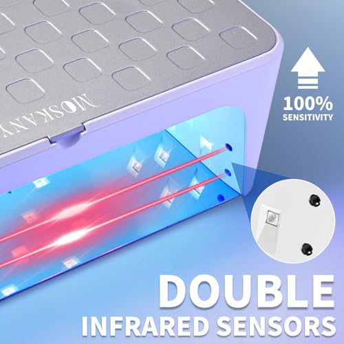 Cordless UV Led Nail Lamp,Large Size Gel Nail Light Professional,UV Lamp Nail Dryer for Gel Polish,Rechargeable Cure Lamp,Flash Cure Light for Nails (White)