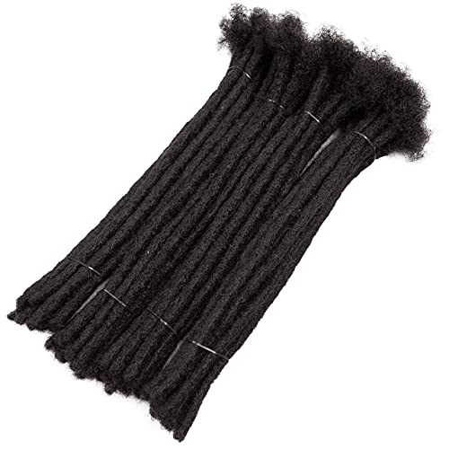Dreadlocks Extensions 100% Remy Human Hair 12 Inch 40 Strands 0.6 cm Width Permanent Full Handmade Locs Natutal Black Color Can be Dyed and Bleached (12 Inch, 40 Strands)