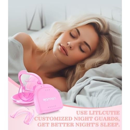 Mouth Guard for Grinding Teeth at Night, Mouth Guard for Sleeping, Mouthguards for Grinding of Teeth, Night Guards for Teeth Grinding, with 2 x 5X Mirror Case (4 Pack/2 Size)