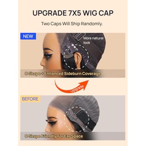 Nadula Bye Bye Knots Glueless Reddish Brown Kinky Curly Wig Human Hair Pre Plucked 200% Density,Pre Cut 7x5 HD Lace Front Afro Kinky Wigs Bleached Knots Pre Everything Ready to Go Copper Red 16inch