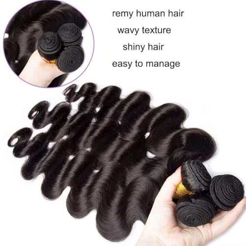 Augfst Brazilian Virgin Human Hair Bundles 12 14 16 Inch Body Wave Bundles Human Hair Natural Color Inch 12A Unprocessed Sewn In Quick Weave for Black Women
