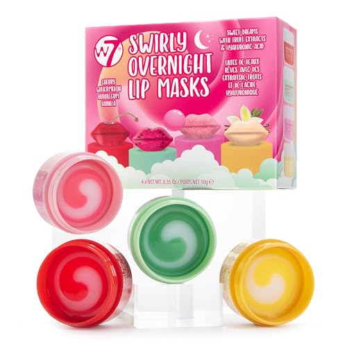 W7 Sweet Dreams Overnight Lip Mask Gift Set - Cherry, Watermelon, Bubblegum & Vanilla - Lip Treatments - Stocking Stuffer