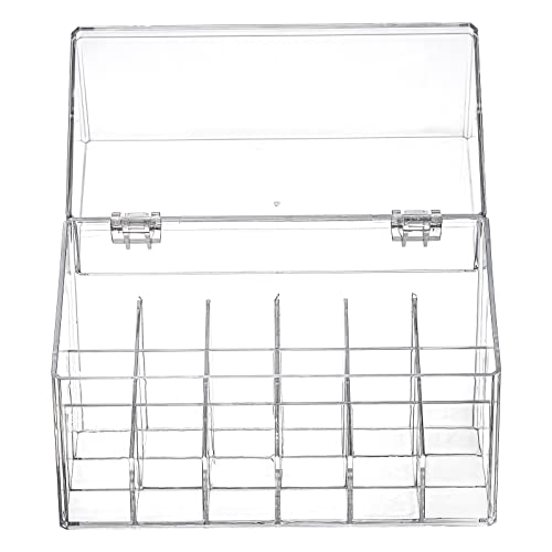 Foraineam 3 Pack Lipstick Holder Organizer with Lid, 18 Spaces Clear Acrylic Lipstick Display Stand Container, Dust-proof Beauty Makeup Storage Case for Cosmetic Dresser Vanity Cabinet Display
