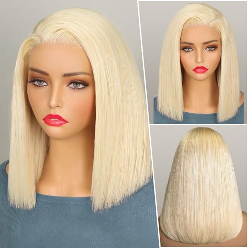 Blonde Bob Wig Human Hair 613 Bob Lace Front Wig Human Hair 13X6 Blonde lace Front Bob Wigs Pre Plucked 180% 18 inch