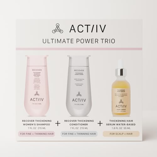 ACTIIV Ultimate Power Trio For Women | Boosts Fuller-Looking Hair, Strengthens, Soothes Scalp, Includes Shampoo, Conditioner & Serum, Vegan, Color-Safe, For All Hair Types