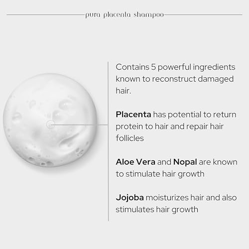 Cabellina Pura Placenta Reconstructor Shampoo with Proteins, Keratin Amino Acids & Natural Oils - 32 fl oz - 2 Count