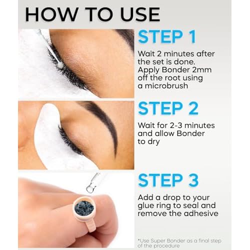 Super Bonder for Lash Extensions by Stacy Lash/Locks Eyelash Glue Fumes/Lash Extension Primer Complement/Lash Bonder for Mink Individual Lashes/Eyelash Extension Supplies
