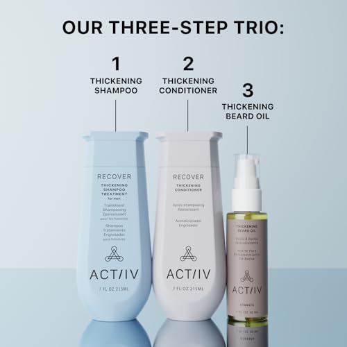 ACTIIV Ultimate Power Trio For Men | Promotes Fuller Hair And Beard, Strengthens And Hydrates, Includes Shampoo, Conditioner & Beard Oil, Vegan, Color-Safe, For All Hair And Beard Types