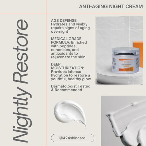 Nightly Restore - Dermatologist Tested & Recommended Anti-Aging Night Cream - Clinically Proven Formula, 2.1 fl oz
