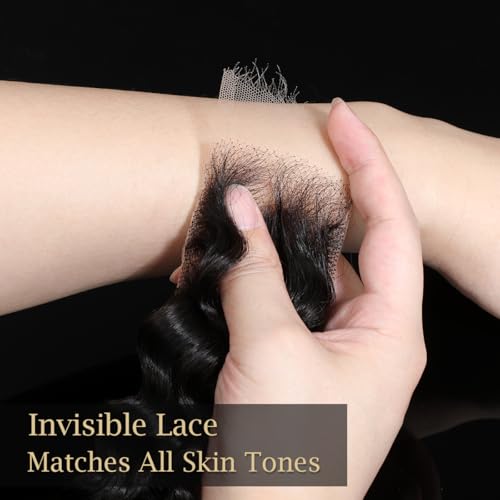 Knots Bleached CindiRiver 2x6 HD Lace Closure Deep Wave Virgin Human Hair With Invisible Real HD Lace, Natural Hairline, Skinlike Lace Frontal Closure Only