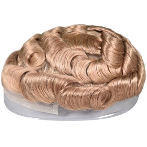 Men¡¯s Toupee Lace Front 0.06mm PU Base Hairpiece Human Hair Replacement System Man Wigs 10x8INCH (21# Ash Blonde Color)
