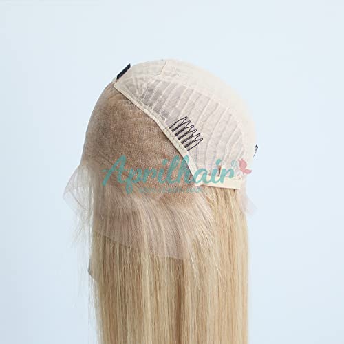 Pre-plucked #27 Honey Blonde 13X4 Lace Front Wigs Straight Glueless 150% Density Brazilian Virgin Human Hair (27 Frontal Wig, 20 INCH)