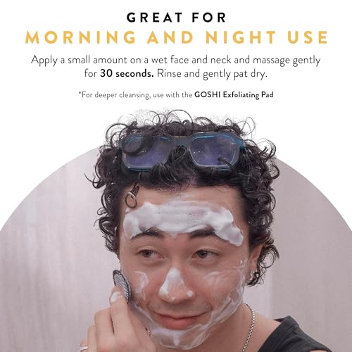 GOSHI Super Vitamin Face Wash for All Skin Types 4 oz - Infused with Vitamin E, Cold-Pressed Sesame Oil, Macadamia and More Plant Extracts - Made in Japan