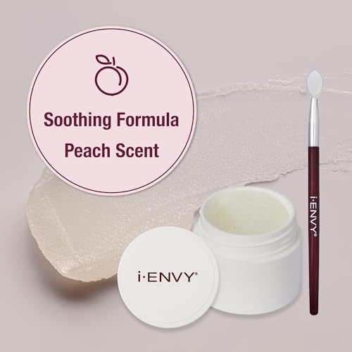 i-ENVY Lash Remover Balm, Eyelash Glue & Bond Cleanser for Fake Lash Clusters, Individuals & Extensions, Gentle Nourishing Peach-Infused Formula with Silicone Applicator, For Sensitive Skin & Eyes
