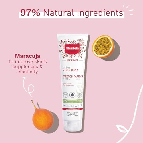 Mustela Maternity Stretch Marks Cream for Pregnancy - Natural Skincare Massage Moisturizer with Natural Avocado, Maracuja & Shea Butter - Lightly Fragranced or Fragrance Free - Various Sizes