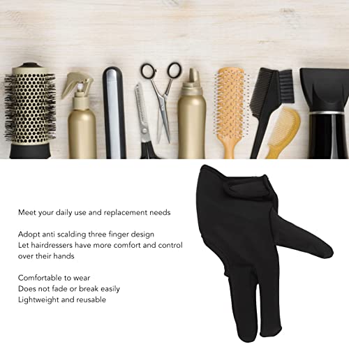 ZJchao Heat Gloves for Hair Styling, 2Pcs 3 Finger Barber Glove Insulated Hair Styling Heat Protector Glove Mittens Gloves Hairdressing Tools for Hair Curling Perming