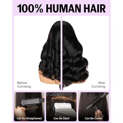 6x5 Ready to Go Closure Wig Human Hair 12A Salon-Quality Glueless Wigs Human Hair Pre Plucked Pre Cut Loose Body Wave Wig Human Hair 220% Density Bleached Tiny Knots 16 Inch