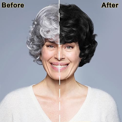 IIIMEIDU Hair Dye Shampoo for Gray Hair Coverage, 3 in 1 Natural Black Dye for Women Men, 500ml