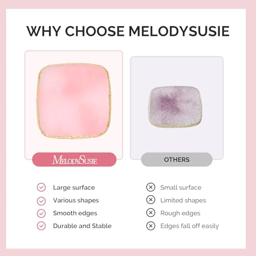 MelodySusie 2PCS Square Shape Resin Nail Art Palette Set with Stainless Steel Mixing Stick, Professional Color Mixing Board for Gel Polish, Acrylics, Pigment Blending, Salon and DIY Makeup Tool